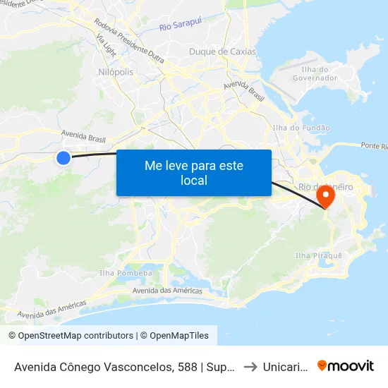Avenida Cônego Vasconcelos, 588 | Supermarket to Unicarioca map