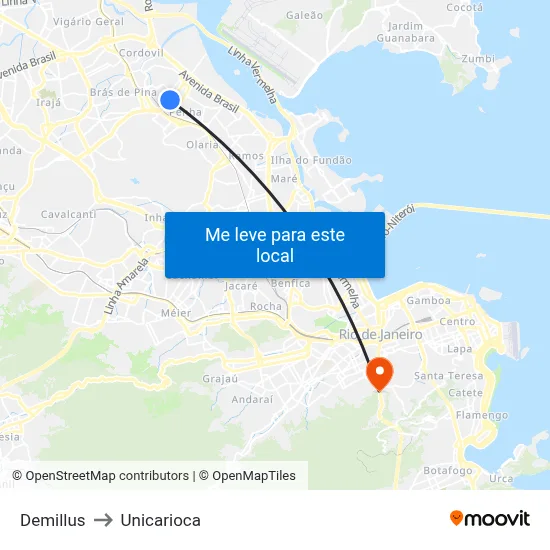 Demillus to Unicarioca map