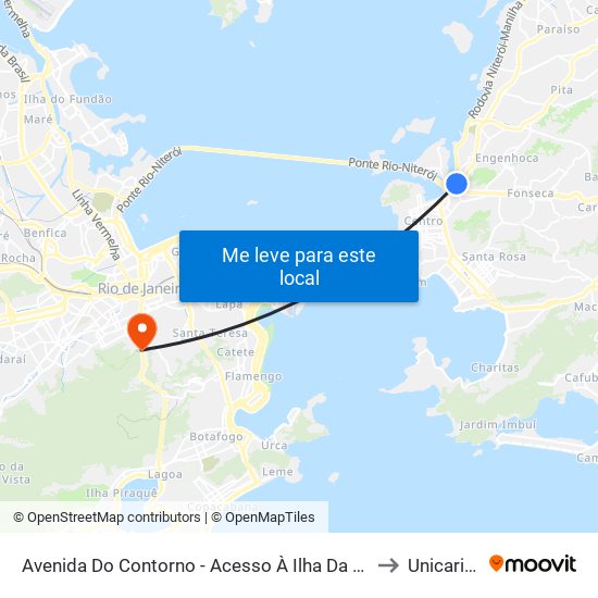 Avenida Do Contorno - Acesso À Ilha Da Conceição to Unicarioca map