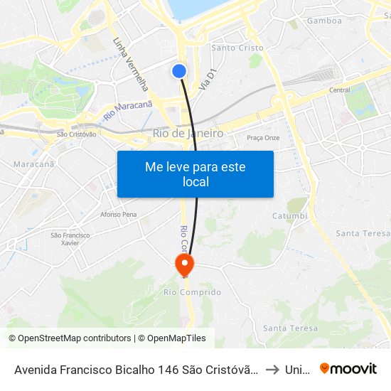 Avenida Francisco Bicalho 146 São Cristóvão Rio De Janeiro - Rio De Janeiro 20220 Brasil to Unicarioca map