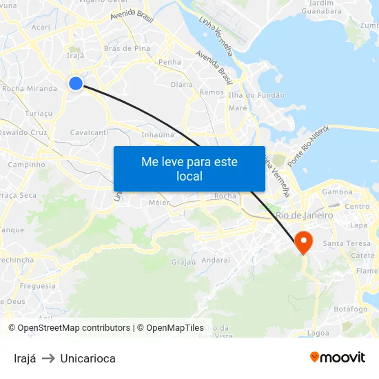 Irajá to Unicarioca map