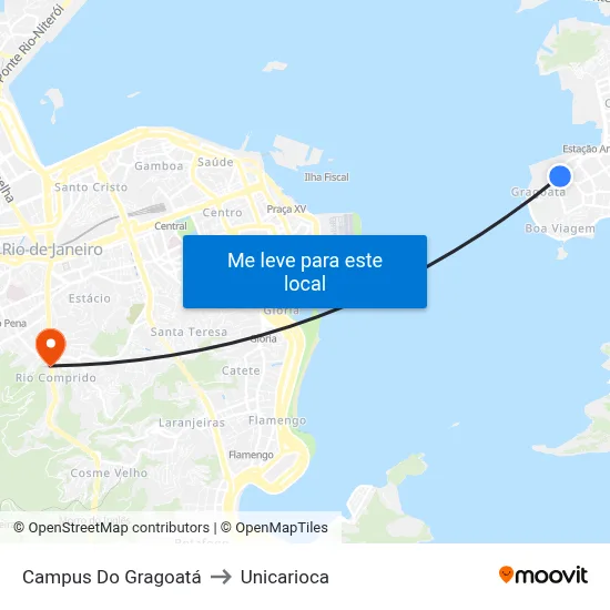 Campus Do Gragoatá to Unicarioca map