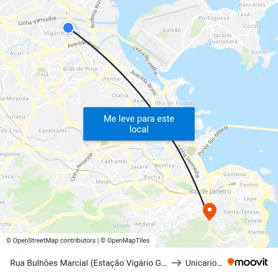 Rua Bulhões Marcial (Estação Vigário Geral) to Unicarioca map