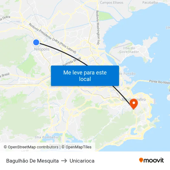 Bagulhão De Mesquita to Unicarioca map