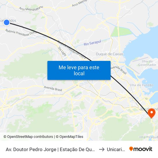 Av. Doutor Pedro Jorge | Estação De Queimados to Unicarioca map