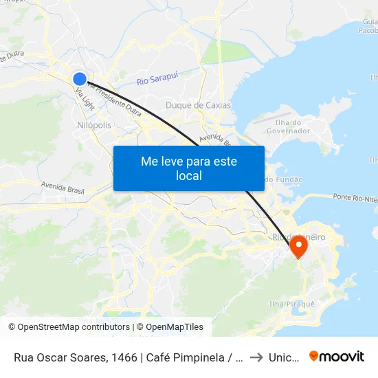 Rua Oscar Soares, 1466 | Café Pimpinela / Universidade Estácio De Sá to Unicarioca map