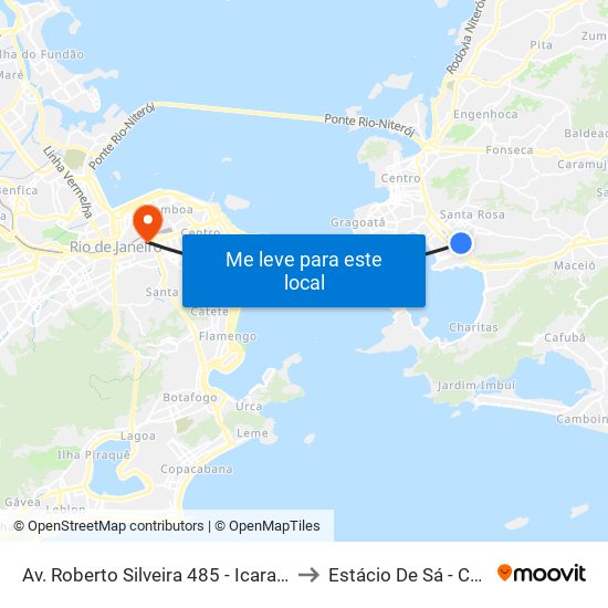 Av. Roberto Silveira 485 - Icaraí Niterói - Rj 24110-206 Brasil to Estácio De Sá - Campus Praça Onze map