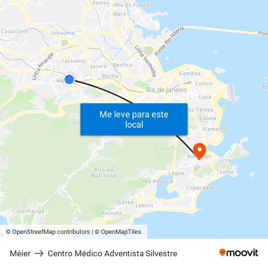 Méier to Centro Médico Adventista Silvestre map