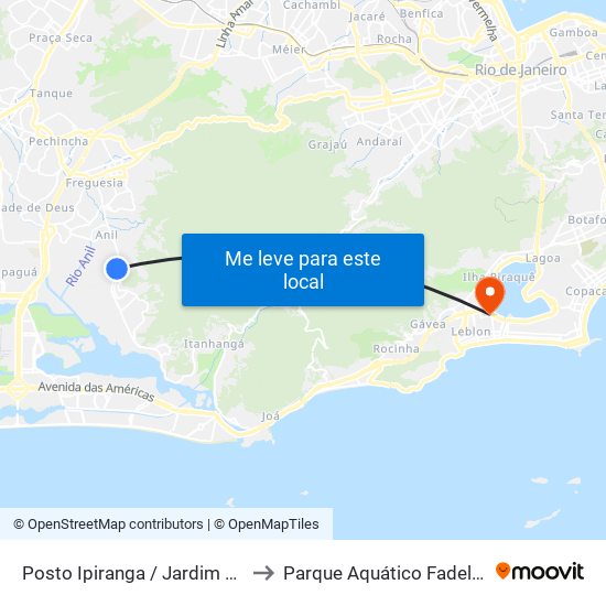 Posto Ipiranga / Jardim Clarice to Parque Aquático Fadel Fadel map