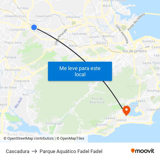 Cascadura to Parque Aquático Fadel Fadel map