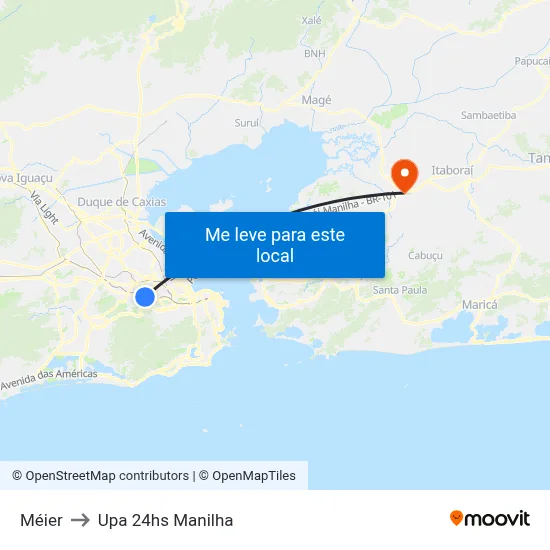 Méier to Upa 24hs Manilha map