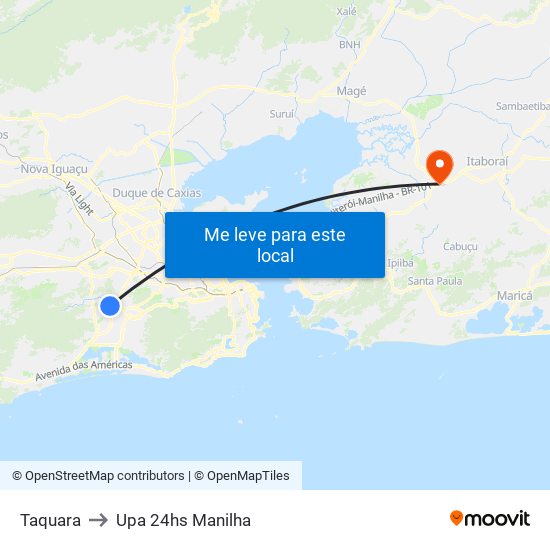 Taquara to Upa 24hs Manilha map