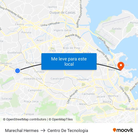 Marechal Hermes to Centro De Tecnologia map