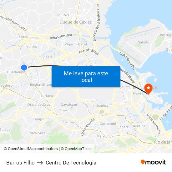 Barros Filho to Centro De Tecnologia map