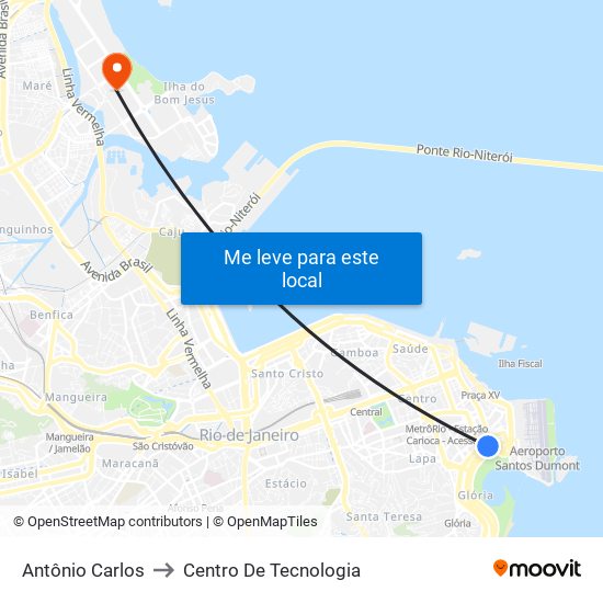 Antônio Carlos to Centro De Tecnologia map