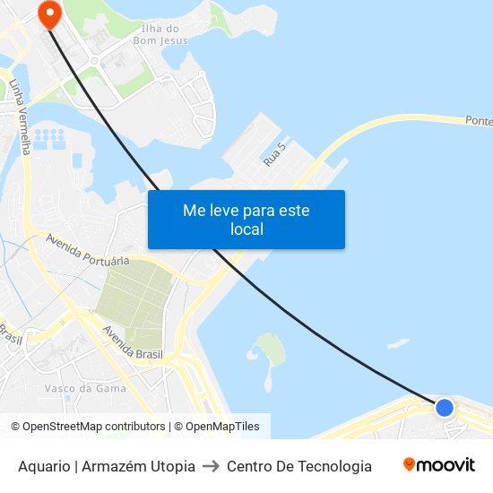 Aquario | Armazém Utopia to Centro De Tecnologia map