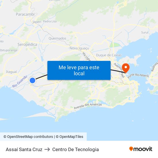 Assaí Santa Cruz to Centro De Tecnologia map