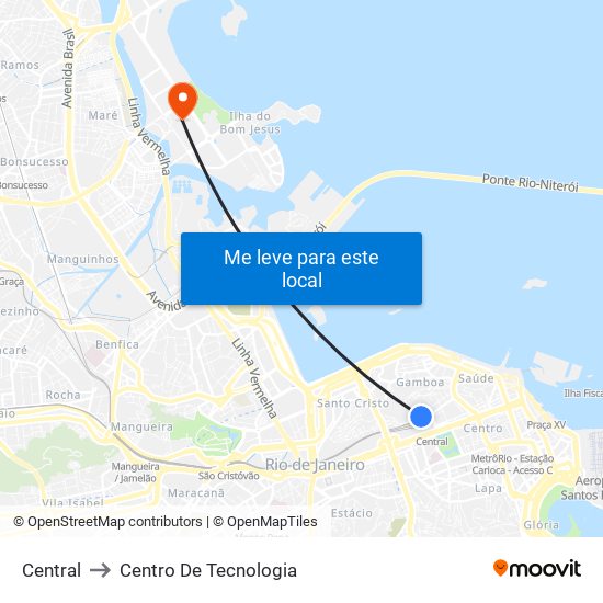 Central to Centro De Tecnologia map