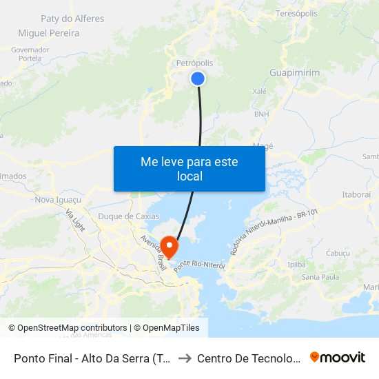 Ponto Final - Alto Da Serra (Trel) to Centro De Tecnologia map