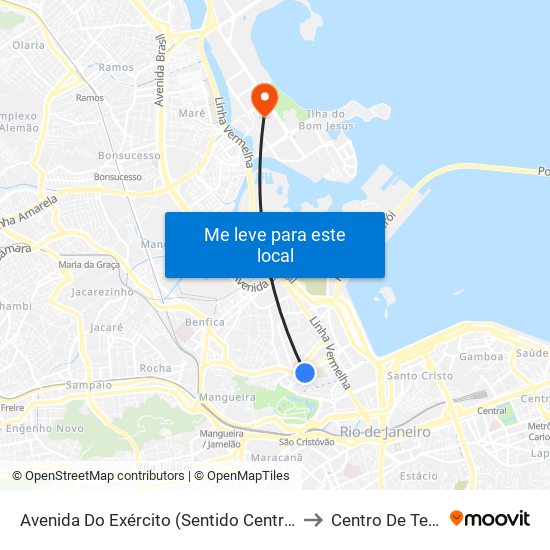 Avenida Do Exército (Sentido Centro / São Cristóvão) to Centro De Tecnologia map