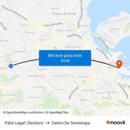 Pátio Legal | Deodoro to Centro De Tecnologia map