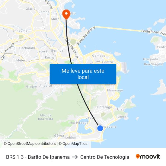 BRS 1 3 - Barão De Ipanema to Centro De Tecnologia map