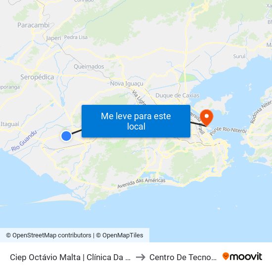 Ciep Octávio Malta | Clínica Da Família to Centro De Tecnologia map