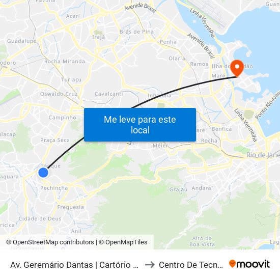 Av. Geremário Dantas | Cartório Do Tanque to Centro De Tecnologia map