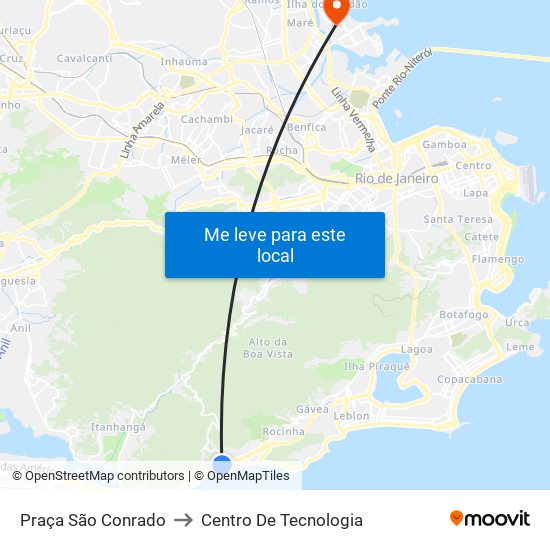 Praça São Conrado to Centro De Tecnologia map