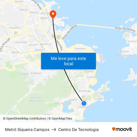 Metrô Siqueira Campos to Centro De Tecnologia map