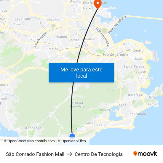 São Conrado Fashion Mall to Centro De Tecnologia map