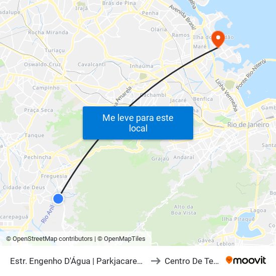 Estr. Engenho D'Água | Parkjacarepaguá (Acesso 2) to Centro De Tecnologia map