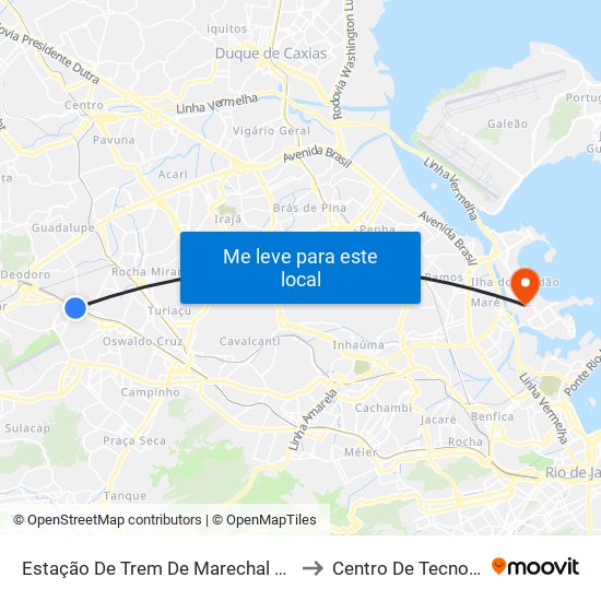 Estação De Trem De Marechal Hermes to Centro De Tecnologia map