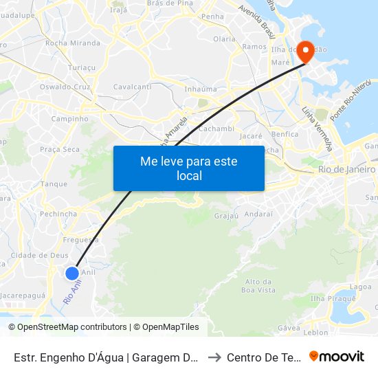Estr. Engenho D'Água | Garagem Da Antiga Litoral Rio to Centro De Tecnologia map