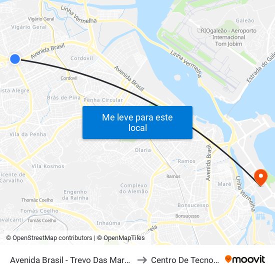 Avenida Brasil - Trevo Das Margaridas to Centro De Tecnologia map