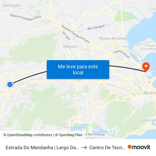 Estrada Do Mendanha | Largo Da Maçonaria to Centro De Tecnologia map