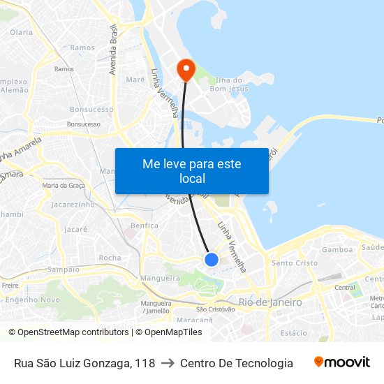 Rua São Luiz Gonzaga, 118 to Centro De Tecnologia map