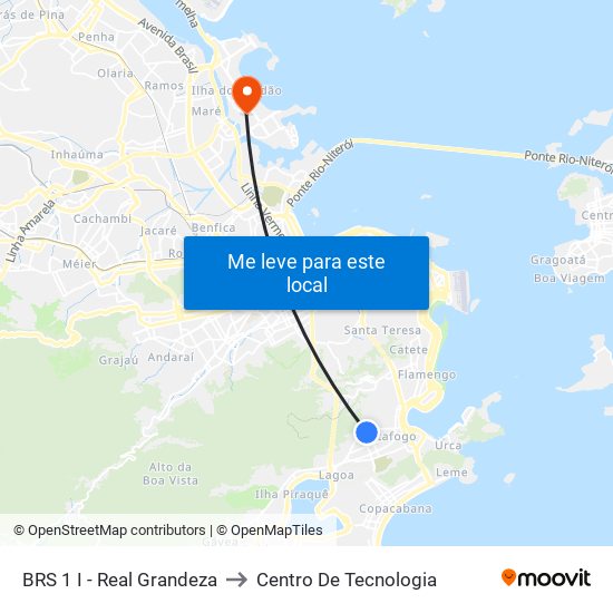BRS 1 I - Real Grandeza to Centro De Tecnologia map