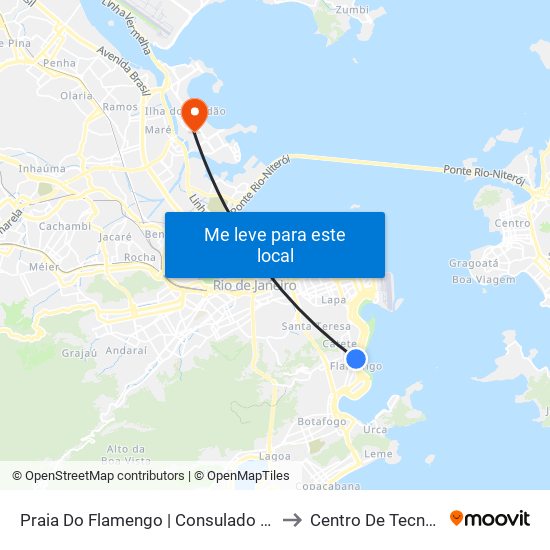 Praia Do Flamengo | Consulado Do Japão to Centro De Tecnologia map