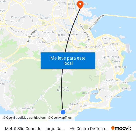 Metrô São Conrado | Largo Da Macumba to Centro De Tecnologia map