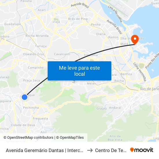 Avenida Geremário Dantas | Intercontinental Tanque to Centro De Tecnologia map