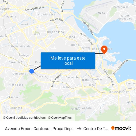 Avenida Ernani Cardoso | Praça Dep. José Souza Marques to Centro De Tecnologia map