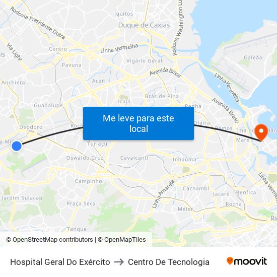 Hospital Geral Do Exército to Centro De Tecnologia map