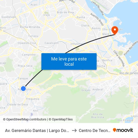 Av. Geremário Dantas | Largo Do Pechincha to Centro De Tecnologia map