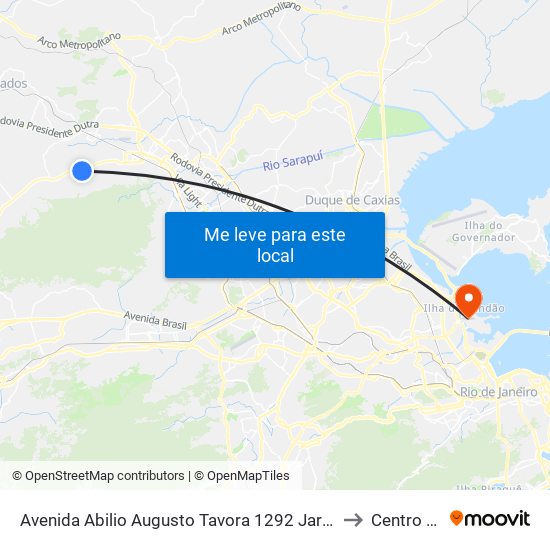 Avenida Abilio Augusto Tavora 1292 Jardim Alvorada Nova Iguaçu - Rio De Janeiro 26272 Brasil to Centro De Tecnologia map