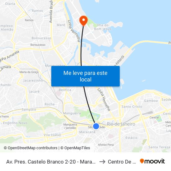 Av. Pres. Castelo Branco 2-20 - Maracanã Rio De Janeiro - Rj Brasil to Centro De Tecnologia map