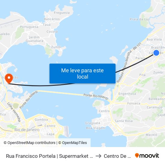 Rua Francisco Portela | Supermarket / Cemitério De São Gonçalo to Centro De Tecnologia map