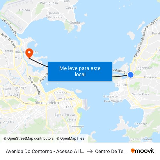 Avenida Do Contorno - Acesso À Ilha Da Conceição to Centro De Tecnologia map