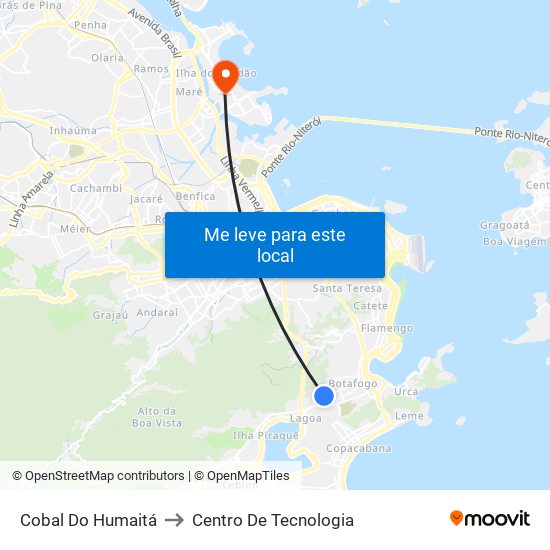 Cobal Do Humaitá to Centro De Tecnologia map