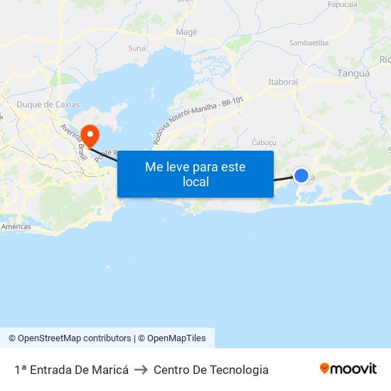 1ª Entrada De Maricá to Centro De Tecnologia map